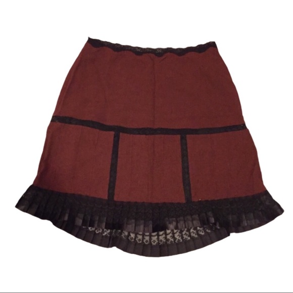 Betsey Johnson Dresses & Skirts - VTG Betsey Johnson Brown and Black Lace Skirt P